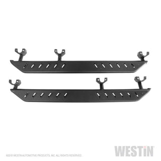 Westin Textured Black Triple Tube Rock Rail Steps: Jeep Wrangler JL Unlimited 2018-2024