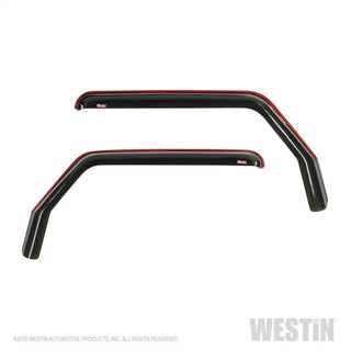 Westin Smoke Wade In-Channel Wind Deflector 2pc: Jeep Wrangler 2018-2024