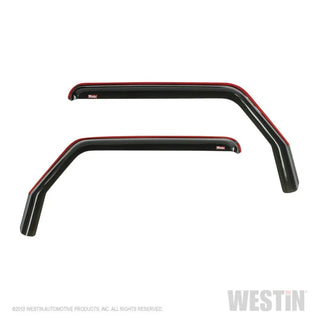 Westin Smoke Wade In-Channel Wind Deflector 2pc: Jeep Wrangler 2018-2024
