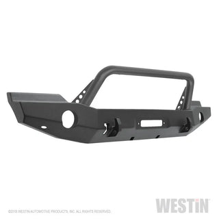 Westin Textured Black Full Width Front Bumper w/ Bull Bar: Jeep Wrangler (07-17) / Wrangler JK 2018