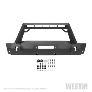 Westin Textured Black Stubby Front Bumper: Jeep Wrangler (18-24) / Gladiator (20-24)