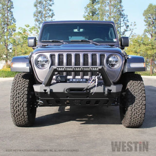 Westin Textured Black Stubby Front Bumper: Jeep Wrangler (18-24) / Gladiator (20-24)