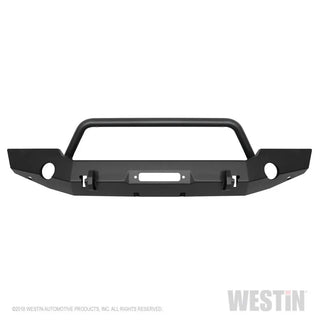Westin Textured Black Full Width Front Bumper w/ Bull Bar: Jeep Gladiator (20-24) / Wrangler (18-24)