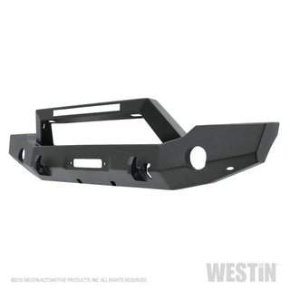 Westin Textured Black Full Width Front Bumper w/ LED Light Bar Mount: Jeep Wrangler (18-24) / Gladiator (20-24)