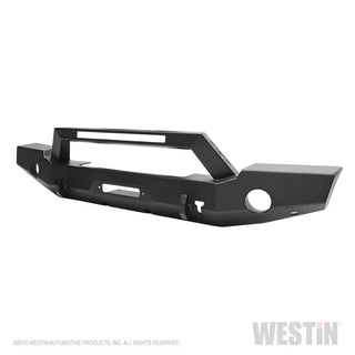 Westin Textured Black Full Width Front Bumper w/ LED Light Bar Mount: Jeep Wrangler (18-24) / Gladiator (20-24)