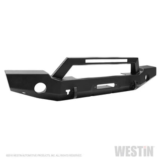 Westin Textured Black Full Width Front Bumper w/ LED Light Bar Mount: Jeep Wrangler (18-24) / Gladiator (20-24)