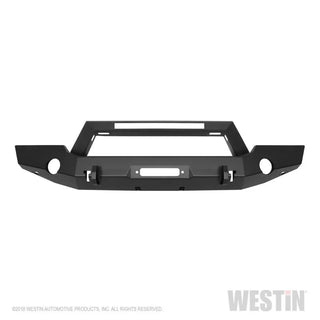 Westin Textured Black Full Width Front Bumper w/ LED Light Bar Mount: Jeep Wrangler (18-24) / Gladiator (20-24)