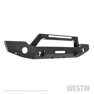Westin Textured Black Full Width Front Bumper w/ LED Light Bar Mount: Jeep Wrangler (18-24) / Gladiator (20-24)
