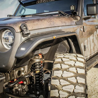 Westin Textured Black Tube Fenders (FRONT): Jeep Wrangler (18-24) / Gladiator (20-24)