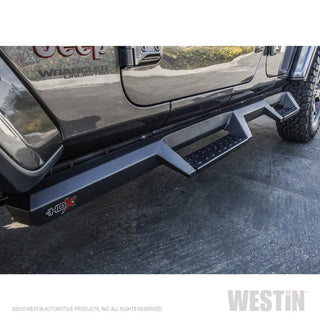 Westin Heavy Duty Textured Black Drop Nerf Step Bars: Jeep Wrangler JL Unlimited 2018-2024