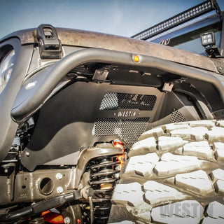 Westin Textured Black Inner Fenders (FRONT): Jeep Wrangler (18-24) / Gladiator (20-24)
