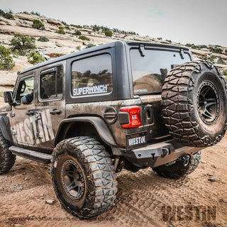 Westin Textured Black Rear Bumper (REAR): Jeep Wrangler 2018-2024 w/ Sensors