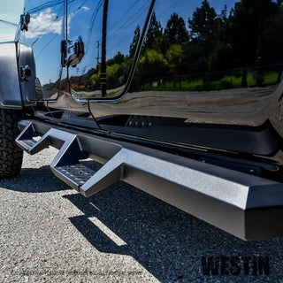 Westin Textured Black HDX Drop Nerf Step Bars: Jeep Gladiator (2020-2024)