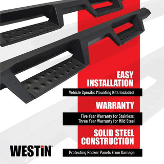Westin Stainless Steel Textured Black Drop Nerf Step Bars: Jeep Gladiator 2020-2024