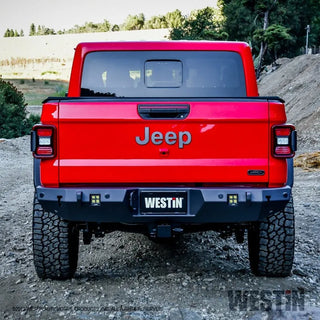 Westin Textured Black Rear Bumper w/ Sensors: Jeep Gladiator (2020-2024)