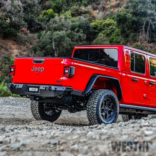 Westin Textured Black Rear Bumper w/ Sensors: Jeep Gladiator (2020-2024)