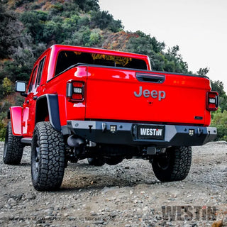 Westin Textured Black Rear Bumper w/ Sensors: Jeep Gladiator (2020-2024)