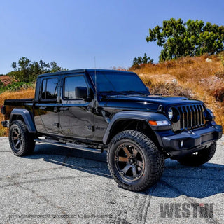 Westin Black PRO TRAXX 5 WTW Oval Nerf Step Bars: Jeep Gladiator 2020-2024