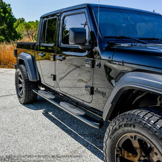 Westin Black PRO TRAXX 5 WTW Oval Nerf Step Bars: Jeep Gladiator 2020-2024