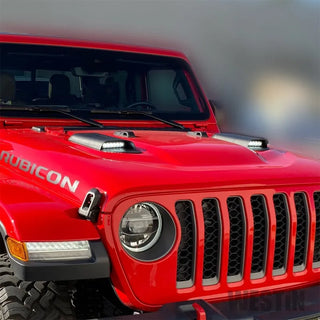 Westin Textured Black LED Hood Scoops: Jeep Wrangler (18-24) / Gladiator (20-24)