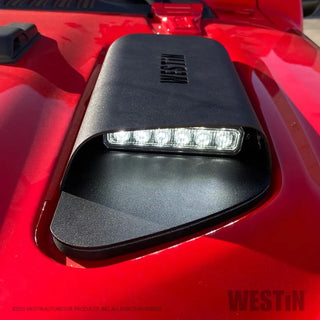 Westin Textured Black LED Hood Scoops: Jeep Wrangler (18-24) / Gladiator (20-24)