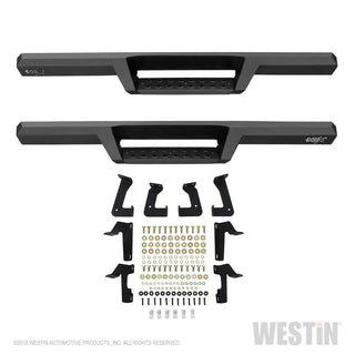 Westin Heavy Duty Textured Black Drop Nerf Step Bars: Jeep Wrangler 2018-2024
