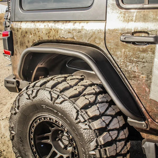 Westin Textured Black Tube Fenders (REAR): Jeep Wrangler 2018-2024