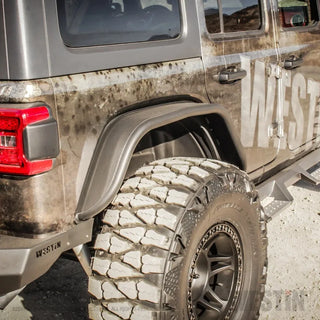 Westin Textured Black Tube Fenders (REAR): Jeep Wrangler 2018-2024