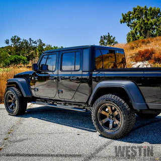 Westin Black PRO TRAXX 4 Oval Nerf Step Bars: Jeep Gladiator 2020-2024