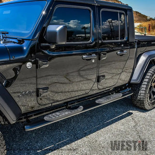 Westin Black PRO TRAXX 4 Oval Nerf Step Bars: Jeep Gladiator 2020-2024