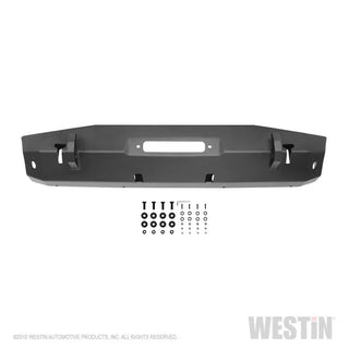 Westin Textured Black Stubby Front Bumper (FRONT): Jeep Wrangler (18-24) / Gladiator (20-24)