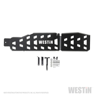 Westin Textured Black Gas Tank Skid Plate: Jeep Wrangler 2018-2024