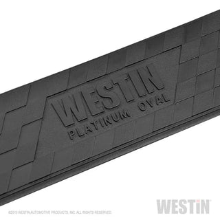 Westin Textured Black Platinum 4 Oval Nerf Step Bars: Jeep Wrangler 2018-2024