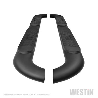 Westin Textured Black Platinum 4 Oval Nerf Step Bars: Jeep Wrangler 2018-2024