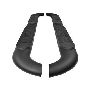 Westin Textured Black Platinum 4 Oval Nerf Step Bars: Jeep Wrangler 2018-2024