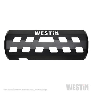 Westin Textured Black Muffler Skid Plate: Jeep Wrangler 2018-2024