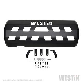 Westin Textured Black Muffler Skid Plate: Jeep Wrangler 2018-2024