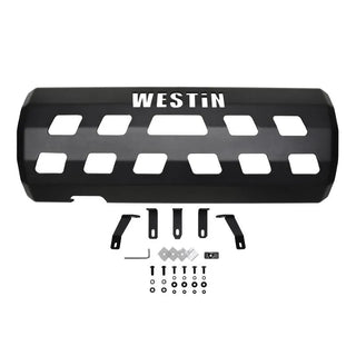 Westin Textured Black Muffler Skid Plate: Jeep Wrangler 2018-2024