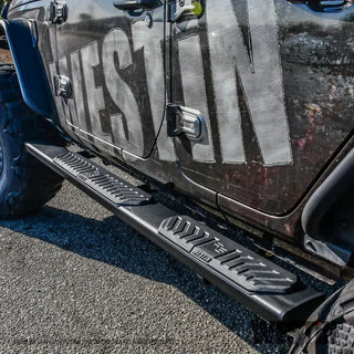 Westin Textured Black R5 Nerf Step Bars: Jeep Wrangler 2018-2024