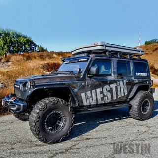 Westin Textured Black R5 Nerf Step Bars: Jeep Wrangler 2018-2024