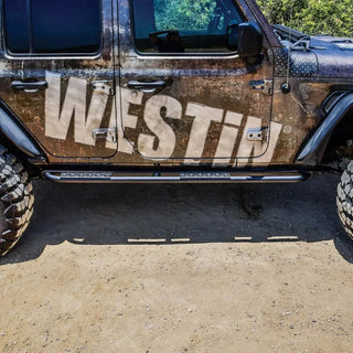 Westin Textured Black Rock Slider: Jeep Wrangler (18-24)