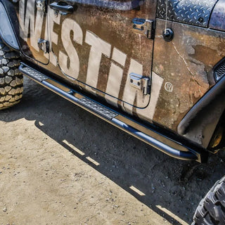 Westin Textured Black Rock Slider: Jeep Wrangler (18-24)