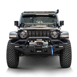 Westin Textured Black Front Bumper: Jeep Gladiator 2020-2025 / Wrangler JL 2018-2025