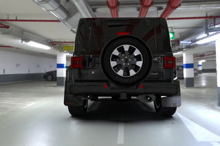Rally Armor Black UR Mud Flap: Jeep Wrangler 2019-2024 w/ Red Logo