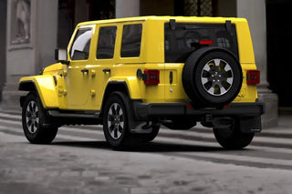Rally Armor Black UR Mud Flap: Jeep Wrangler 2019-2024 (MF54-UR-BLK/WH)