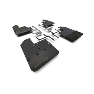 Rally Armor Black Mud Flap: Jeep Gladiator 2020-2024 w/ Grey Logo (MF104-BLK-GRY)