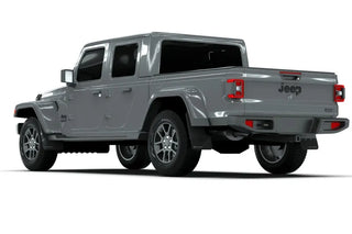 Rally Armor Black Mud Flap: Jeep Gladiator 2020-2024 w/ Grey Logo (MF104-BLK-GRY)
