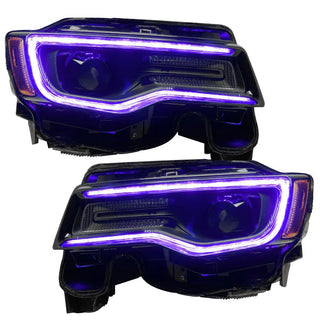 Oracle Lighting Dynamic Headlight DRL Upgrade Kit ColorSHIFT: Jeep Grand Cherokee 2014-2021