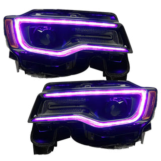 Oracle Lighting Dynamic Headlight DRL Upgrade Kit ColorSHIFT: Jeep Grand Cherokee 2014-2021