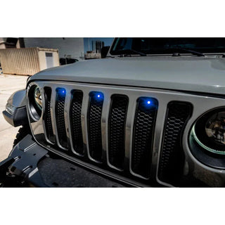 Oracle Pre-Runner Style LED Grille Kit: Jeep Wrangler 2018-2023 w/ Blue